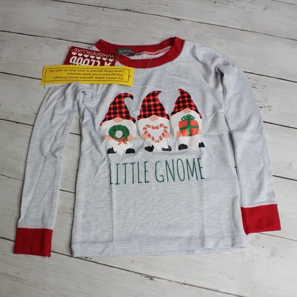 Rae Dunn Boy Pajama Set Size 2T Gnome Christmas Set Buffalo Plaid - Picture 4 of 5